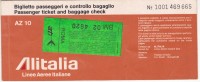 *BIGLIETTO AEREO ALITALIA AZ10 1975 BARI ROMA - Europe