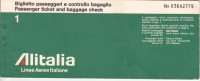 *BIGLIETTO AEREO ALITALIA 1 1975 ROMA BARI - Europe