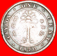 * PALM TREE: CEYLON  1 CENT 1870! VICTORIA (1837-1901)! LOW START NO RESERVE! - Sri Lanka (Ceylon)