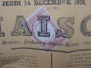 FRANCE - Timbre Affiche Sur  Affichette De Vente Sur Licitation En 1876 De Soissons - A Voir - Lot P11082 - Fiscaux