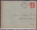 France Type Semeuse Sur Lettre - 1906-38 Säerin, Untergrund Glatt