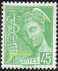 France Mercure N°  414 ** Le 45 Centimes Vert Jaune - 1938-42 Mercure