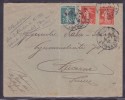 France Type Semeuse Sur Lettre - 1906-38 Säerin, Untergrund Glatt