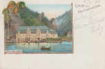 Litho AK Böhmische Schweiz Hrensko Herrnskretschen Gasthof Herrnhaus Herrenhaus Fähre Bei Schmilka Schöna Niedergrund - Sudeten