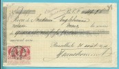 74 Op Recu Met Stempel BRUXELLES, Firmaperforatie (perfin) " F.C." Van FRANCHOMME & Cie ,stempel MEUX + ST-DENIS-BOVESSE - 1909-34