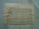 Hungary  -Railway MÁVAUT  MENETJEGY   1950-60  Train  Ticket  BA102.13 - Europe