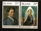 Islande Island 1990 N° 677 / 8 ** Féminisme, Tableau, Gudrun Larusdottir, Ecrivain, Ragnhildur Petursdottir, Ecole - Ungebraucht