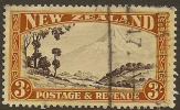 NZ 1935 3/- Mt Egmont W253 SG 590 U #NS145 - Oblitérés