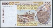 BANKNOTES L'AFRIQUE DELL'OVEST  1OOO FRANCS - Estados De Africa Occidental