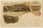 Souvenir De Delémont Pionniere Litho Kunzli 1390 Gare Timbrée 1898 Ambulant Vers Hottingen Zurich Cachet Delémont - Delémont