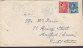 Canada Registered Recommandé LEVIS Notre-Dame De Levis P.Q. 1933 Cover Lettre HARTFORD Conn. USA  GV. Stamps (2 Scans) - Cartas & Documentos