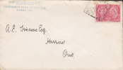 Canada MERCHANTS BANK OF CANADA, WINDSOR Ontario 1897 Cover Lettre HARROW (Arr.) Ont. 3 C. Victoria Jubilee Stamp - Briefe U. Dokumente