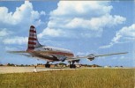 M22 /   CPA QUADRIMOTEUR DOUGLAS DC 4 / Cie AIR ALGERIE NEUVE NON VOYAGEE VOIR DOS - Parachutisme
