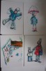 Maria Zharkova LITTLE ZEBRA  - Modern Ukrainian Decard Edition - 2014 4 PCs Lot - Umbrella - Snow - Zebras