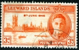 LEEWARD ISLANDS, COLONIA BRITANNICA, BRITISH COLONY,  RE GIORGIO VI, 1946,  USATO, Scott 117 - Leeward  Islands