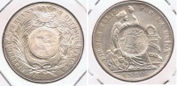 GUATEMALA PESO 1894 SOBRE SOL 1888 PLATA SILVER T PRECIOSA - Guatemala