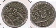 INDIA Hyderabad RUPEE RUPIA Mir Mahbub Ali Khan II, Año AH 129X PLATA SILVER T - India