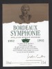 Etiquette De Vin Bordeaux 1992 -  Symphonie  - Thème Musique, Mozart - Musique