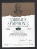 Etiquette De Vin Bordeaux 1992 -  Symphonie  - Thème Musique, Mozart - Musica