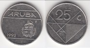 **** ARUBA - PAYS-BAS - NETHERLANDS - 25 CENTS 1993 **** EN ACHAT IMMEDIAT - Aruba