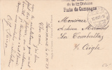Oblitération Linéaire Sur Carte Postale : 1ère Division - Poste De Campagne - 1927 - Annullamenti