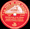 78 Trs 30 Cm  état TB -  L'ORCHESTRE SYMPHONIQUE DE PHILADELPHIE - INVITATION A LA VALSE -  1re Et 2e Parties - 78 T - Disques Pour Gramophone