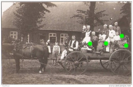 MORAAS Kreis Ludwigslust Hagenow Erntefest Pferde Wagen Geschmückt Teil Dorf Gemeinschaft 1936 Priv Fotokarte - Hagenow