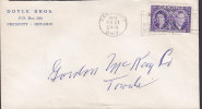 Canada DOYLE BROS, PRESCOTT Ontario 1951 Cover Lettre TORONTO 4 C. Royal Visit Stamp (2 Scans) - Lettres & Documents