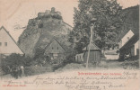 Litho AK Burg Schreckenstein Strekov Vom Dorfplatz Bei Usti Aussig Wannow Vanov Stempel Krammel Obersedlitz Kramoly - Sudeten