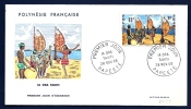 LETTRE FDC POLYNÉSIE FRANCAISE- IA ORA TAHITI- TIMBRE  P.A N° 21-  ILLUSTRATION-   CAD 28-11-1966 - Cartas & Documentos