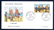 LETTRE FDC POLYNÉSIE FRANCAISE- IA ORA TAHITI- TIMBRE  P.A N° 21-  ILLUSTRATION-   CAD 28-11-1966 - Briefe U. Dokumente