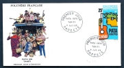 LETTRE FDC POLYNÉSIE FRANCAISE- PATA 70-  TIMBRE POSTE AERIENNE N° 28-  ILLUSTRATION- CAD 9-7-69 - Storia Postale