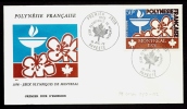 SÉRIE 3 LETTRES FDC POLYNÉSIE FRANCAISE- J.O DE MONTRÉAL-  TIMBRES P.A. N°110-111-112 - CAD DU 19-7-76- 2 SCANS - Briefe U. Dokumente