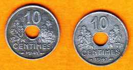 FRANCE / 10 Centimes - Etat Français - 1941 - Belles Pièces En Aluminium - 10 Centimes