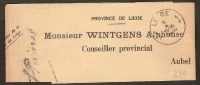 Bande D' IMPRIME LIEGE Vers AUBEL à Monsieur WINTGENS Alphonse ! - Streifbänder