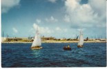 Johnston Island, US Military Base Central Pacific Ocean Hawaii, Sail Boats, C1950s/60s Vintage Postcard - Sonstige & Ohne Zuordnung