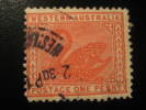 1p Postage Due Fiscal Stamp Swan WESTERN Australia GB Colonies British Area - Usados