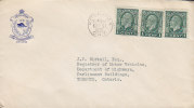 Canada "Beaver Arms" Cachet KITCHENER Ontarion 1935 Cover Lettre TORONTO Ontario 3x GV. Stamps - Storia Postale