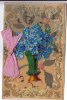 Cpa Saint Nicolas Celluloid Carton Ajoutis Chromo Bouquet De Myosotis Dans Un Vase Ruban De Soie Circulée Le 06/12/1935 - Saint-Nicolas