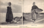 Cpa Beuzec, Jeune Fille, Retour Du Lavoir D'une Lavandière En  Costume Traditionnel - Beuzec-Cap-Sizun