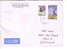 GOOD JAPAN Postal Cover To ESTONIA 2011 - Good Stamped: Industry ; Butterfly - Storia Postale