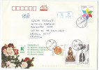 CHINE ENVELOPPE ENTIER POSTAL COMPLETEE AVEC DES TIMBRES - Storia Postale