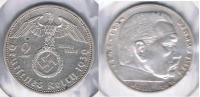 ALEMANIA  DEUTSCHES REICH 2 MARK A 1939 PLATA SILVER S4 - 2 Reichsmark