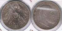 ALEMANIA  DEUTSCHES REICH 2 MARK WURTTEMBERG 1901 PLATA SILVER S - 2, 3 & 5 Mark Plata