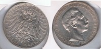 ALEMANIA  DEUTSCHES REICH 3 MARK A 1909 PLATA SILVER S - 2, 3 & 5 Mark Argent