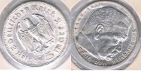 ALEMANIA  DEUTSCHES REICH 5 MARK A 1936 PLATA SILVER S - 5 Reichsmark