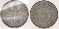 ALEMANIA 5  DEUTSCHE  MARK G 1951 PLATA SILVER S - 5 Marcos