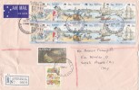 Australia 1987 Registered Airmail, Departure Strips, Sent To Italy - Gebruikt