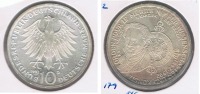 ALEMANIA 10  DEUTSCHE  MARK D 1992 PLATA SILVER S - 5 Mark