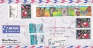 Australia 1987 Registered Airmail, Wildlife Strip, Sent To Italy - Used Stamps